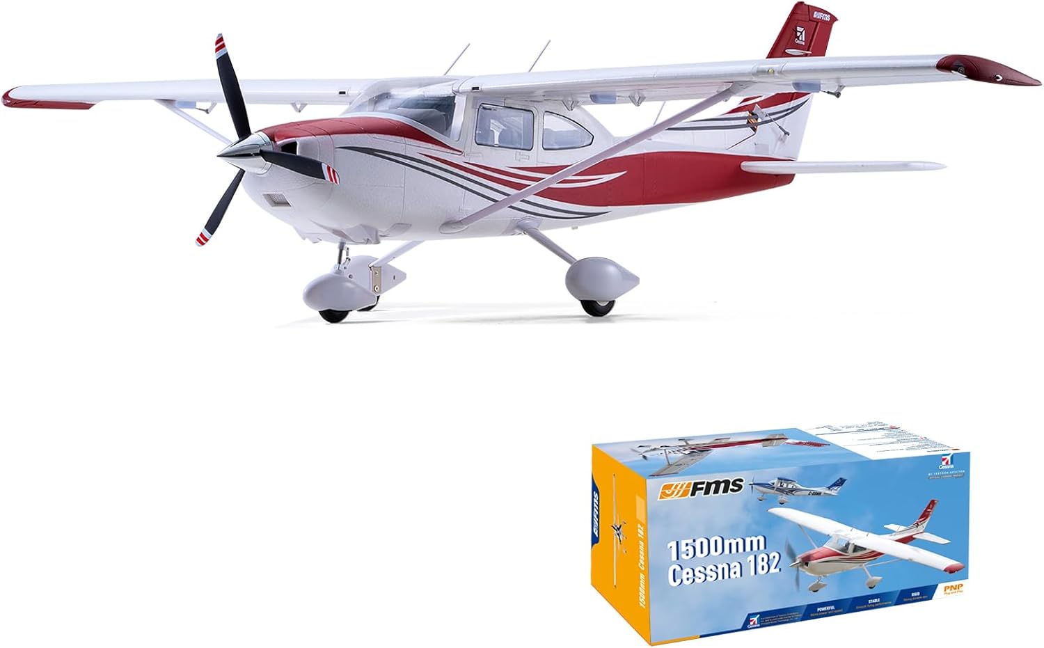 FMS Cessna 182 1500MM PNP RED Officially licensed