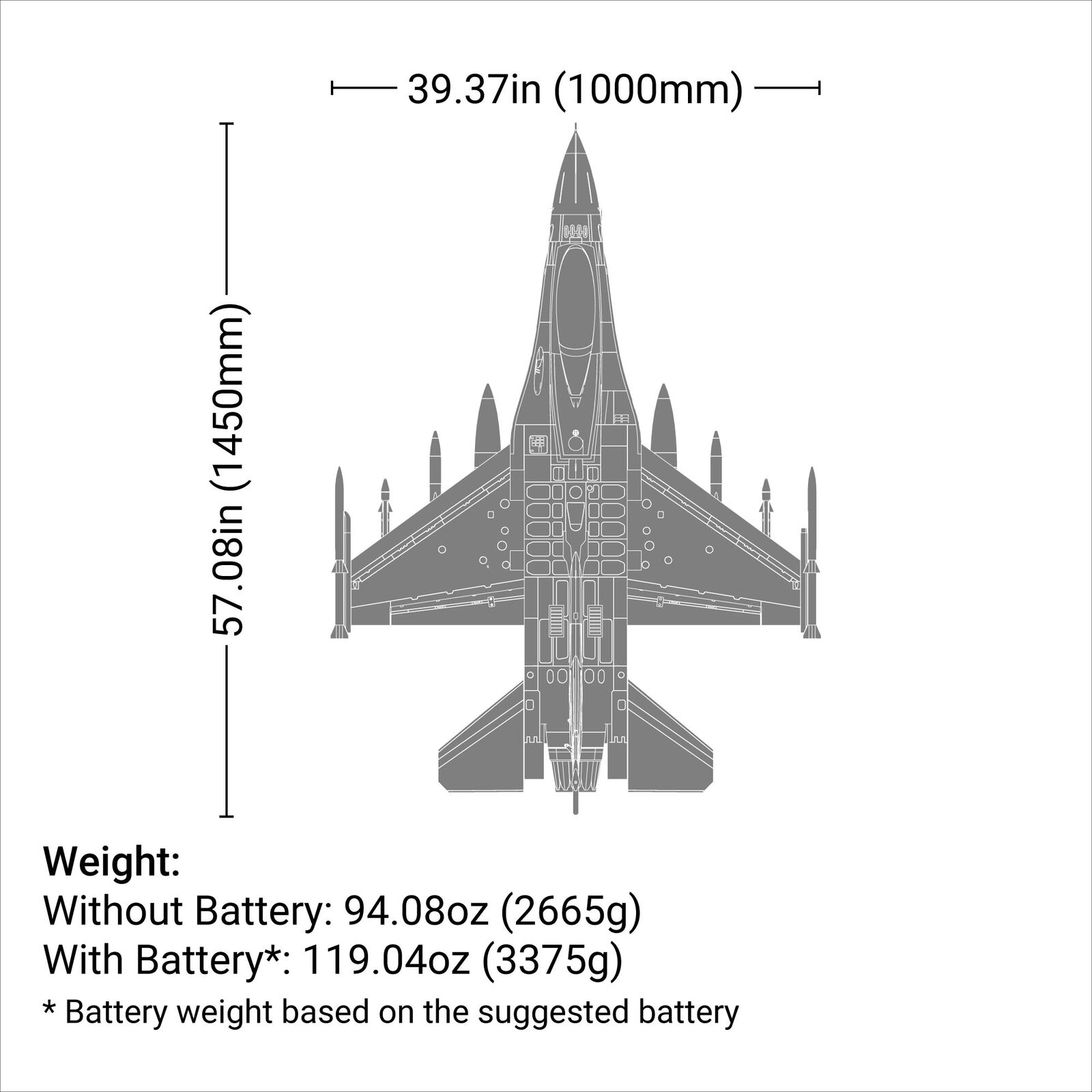 FMS F-16C Fighting Falcon 80MM PNP - Image 2
