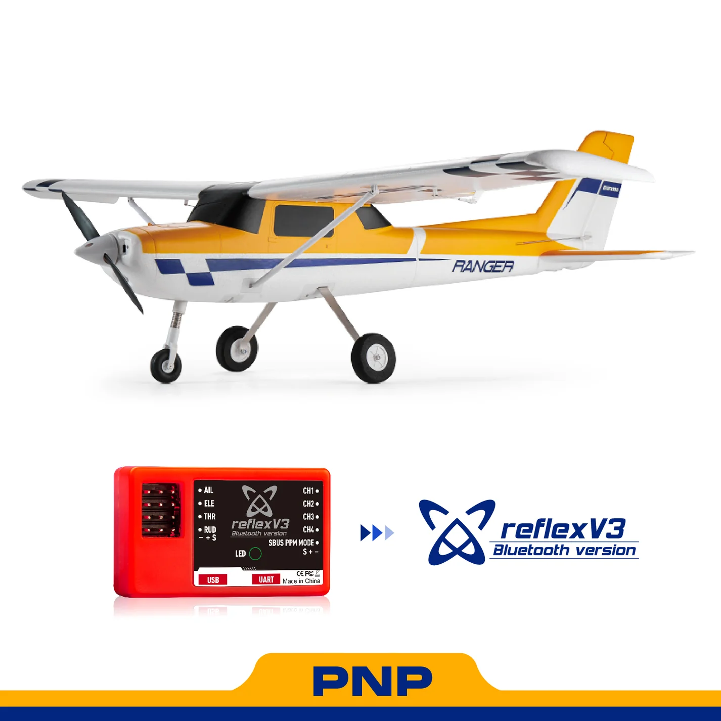 FMS Ranger 1220MM w/Reflex V3 Trainer Plane Yellow PNP