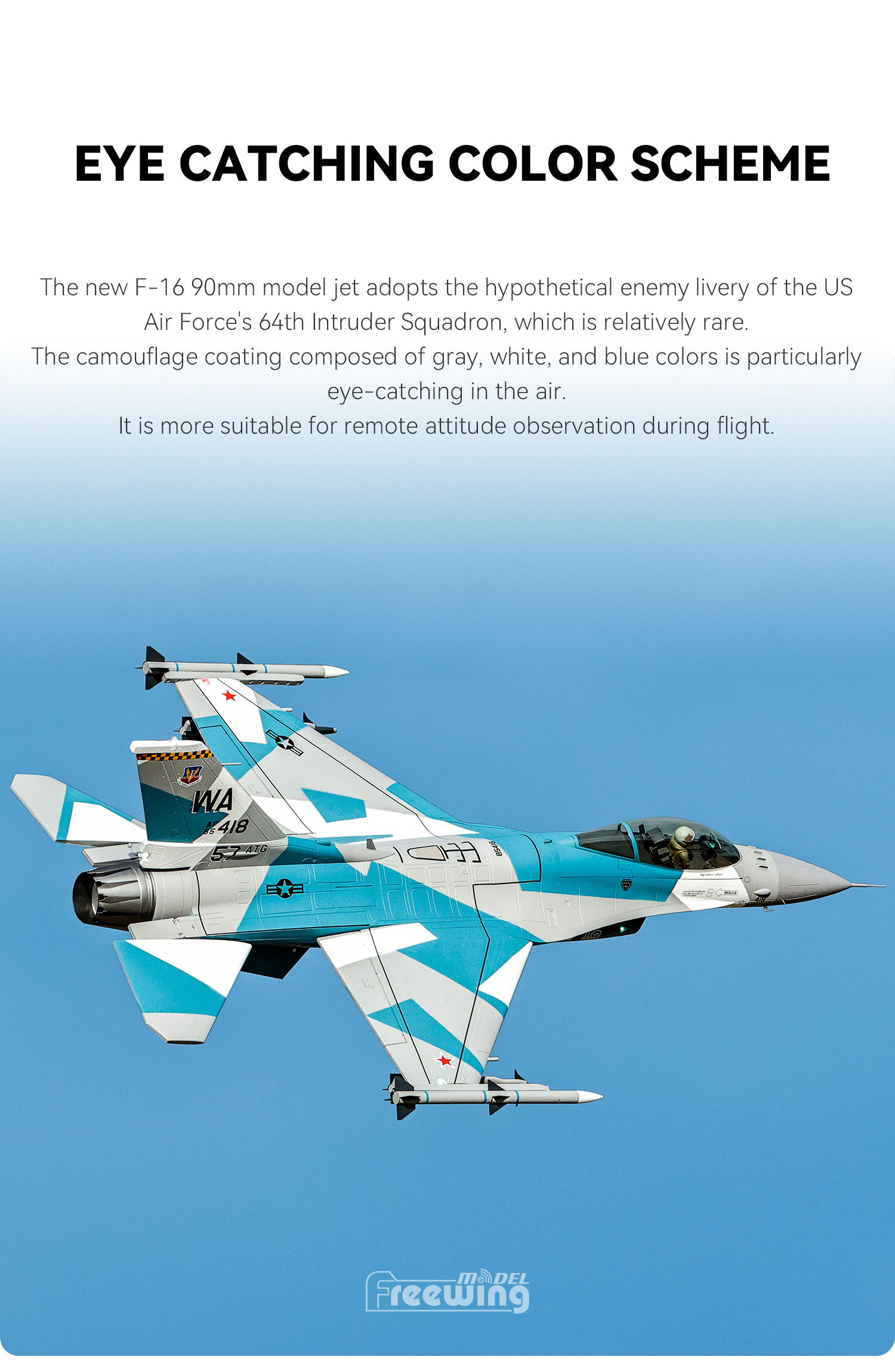 Freewing F-16 90mm 6S Jet PNP V2 High Performance (Aggressors Camo) - Image 2