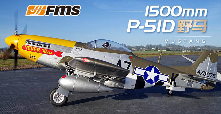 FMS P-51D Mustang 1500MM Never Miss Warbird PNP